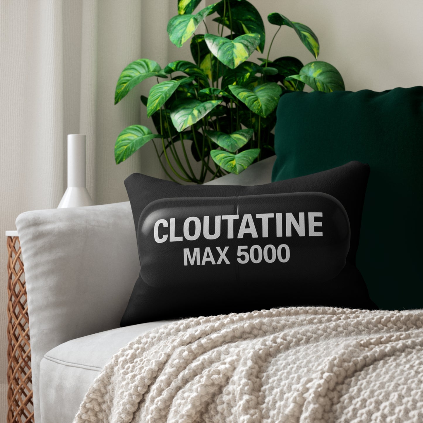 Cloutatine Max 5000 Humor Lumbar Pillow – Trendy Throw Pillow for Home Decor